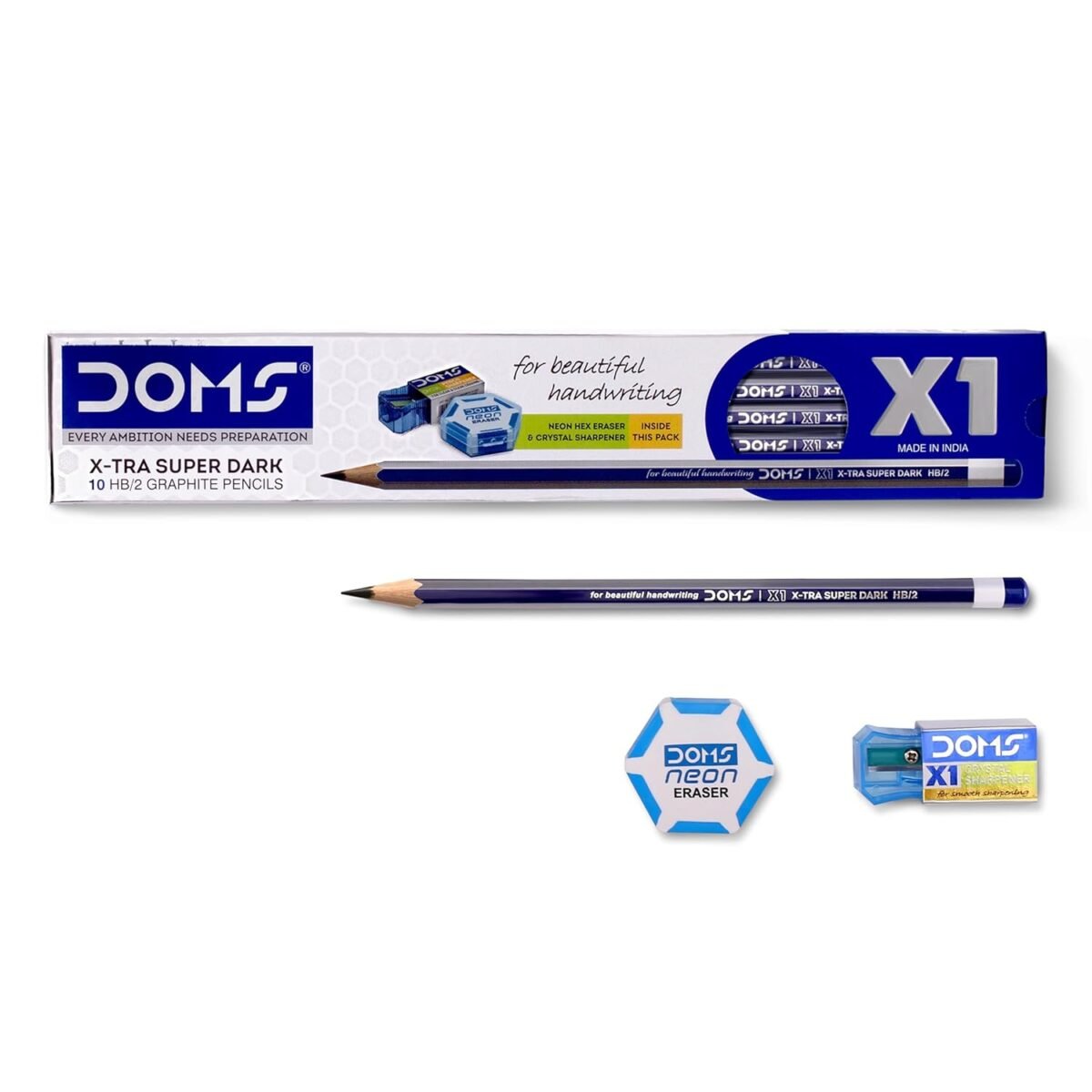Doms X - TRA SUPER DARK Graphite Pencil Pack of 10 - Image 1