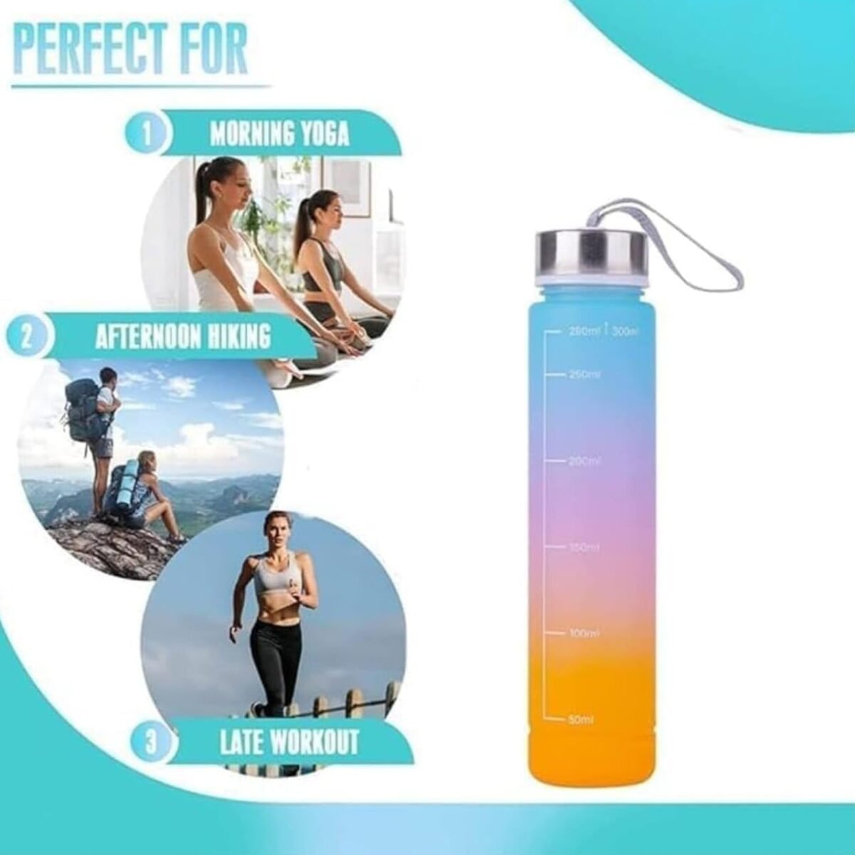 Motivational Water Bottle with Mobile Stand- 300ml - Image 5