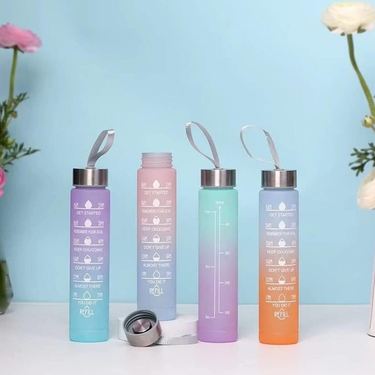 Motivational Water Bottle with Mobile Stand- 300ml - Image 2