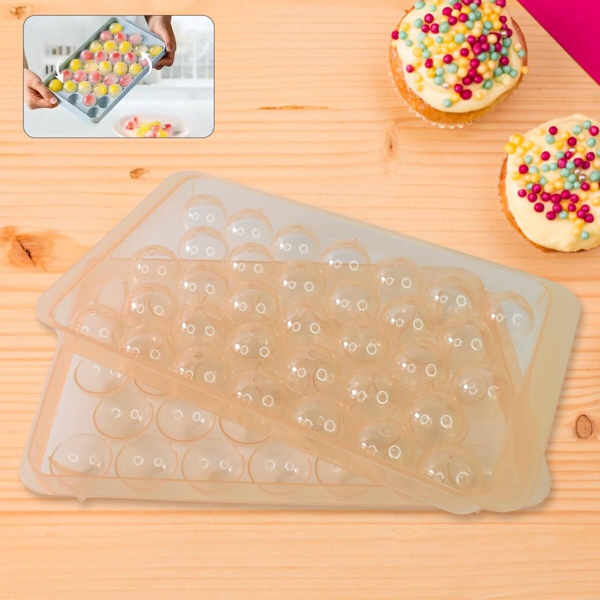 Orange Transparent Ice Ball Tray - Image 4