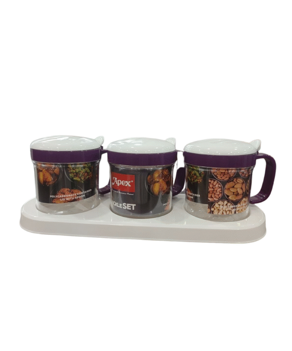 Multipurpose Aachar Pickle & Dry Fruit Storage Jar Set - Acrylic Spice & Mukhwas Container - MySmartiee