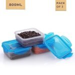 800ML Lick & Lock Container (Blue, Set of 3)