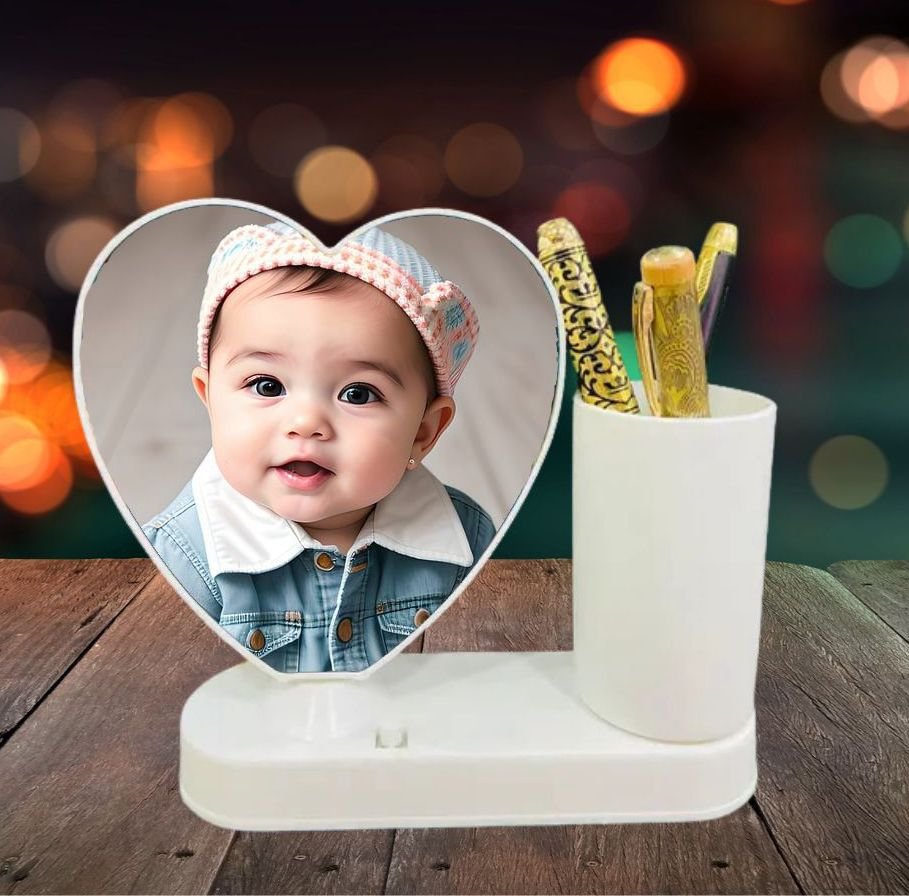 MS1285 Heart Magic Mirror with Pen Holder (Size: 19*17 Cm) - Image 1