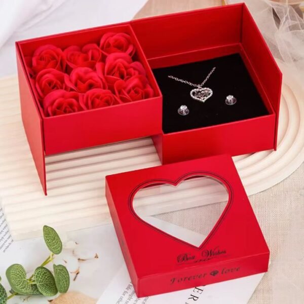Surprise Rose Gift Box With
  Jewellery (Size: 22*10 CM)