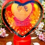 Mix
  Colour Beautiful Floral Heart Design LED Photo Fra me (Size: 20*24 CM)